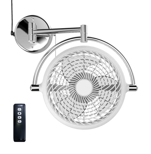 Vento VIVI-DC 10 In. Wall Mount Swivel fan with Folding Arm (White) - color: White