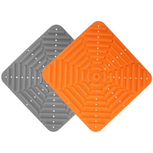 Ipetboom 2pcs Silicone Chicken Nesting Box Pads Washable Bedding Mats for Chicken Coop Nest Building -Prevent Rolling Design Grey for Poultry Care