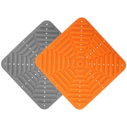 Ipetboom 2pcs Silicone Chicken Nesting Box Pads Washable Bedding Mats for Chicken Coop Nest Building -Prevent Rolling Design Grey for Poultry Care