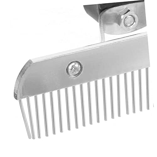 Levemolo Durable Horse Grooming Rake with Rubber Handle Metal Fur Removal Comb Practical Shedding Tool for Comfortable Mane and Coat Cleaning Easy to Hold and Clean