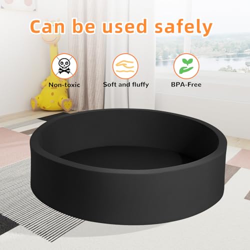 TRENDBOX Extra Large Soft Foam Ball Pit 51.2" x 11.8" (NO Balls) in Large Sponge Round Ball Pool Indoor Round Ball Pits Children Toddler Playpen - Black - color: Black, size: 130CM