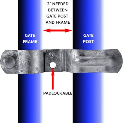 Heavy Duty Fork Latch (Bolt in) 1-5/8" x 4" Galvanized Pressed Steel - CASE Qty 25 - size: 1-5/8" x 4" - Case