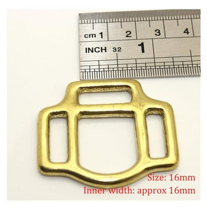 Solid Brass Horse Halter Square 3-Sided Halter Bridle Buckles Equestrian Equipment Leather Craft DIY Accessory(Size:16mm) - size: 16mm