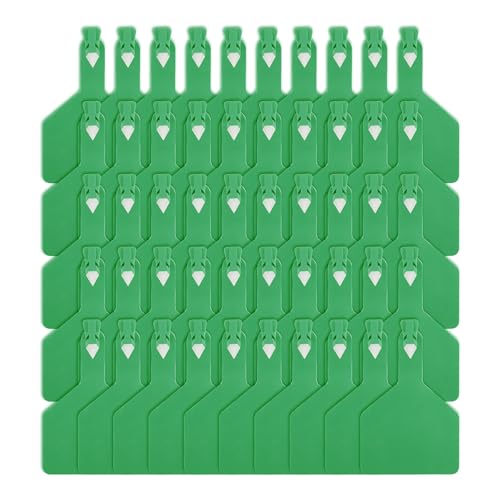 Danbark 50-Count One-Piece Cattle Ear Tags – Large TPU Cow Tags, Fade-Resistant & Cold-Resistant for Easy Livestock Identification and Herd Management (Green) - color: Green