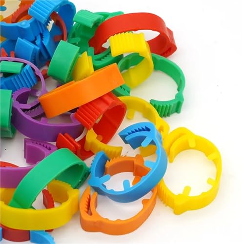 25/50Pcs 20~24mm Chicken Foot Rings Adjustable Poultry Leg Snap Ratchet No Number Buckle Clip Chick Duck Goose Pigeon Raising for Easy Flock Management(Blue,100pcs) - color: Blue, size: 100pcs