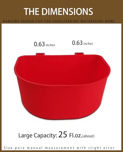 10 Pcs 25 fl.oz Durable Pet Feeder Bowls for Bird, Hamster, Rabbit, Chicken, Cat, Dog - size: Red 25 OZ Pack of 10