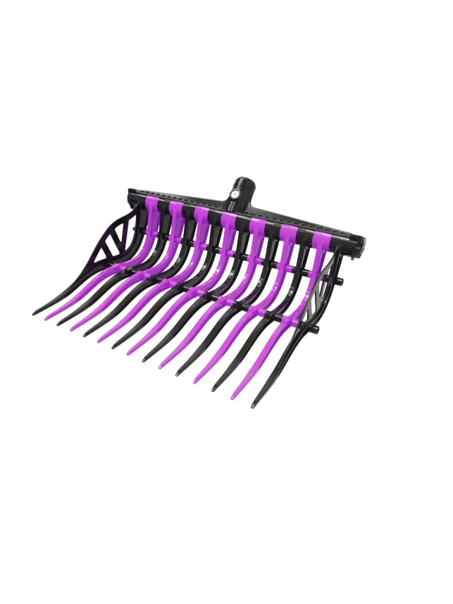 Wave Fork Farm & Ranch| Manure Fork Replacement Head| Durable TINES That Don't Break ! (Color HOT Pink Black)