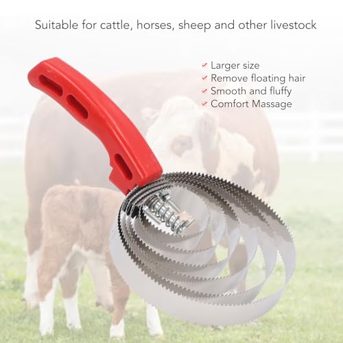 Curry Combs, Curry Comb Horse Brush, Double Sided Livestock Shedding Comb, 3pcs Sided Stainless Horse Curry Comb 4 Rings 5 Rings 6 Rings with Soft Touch Grip for Sheep, Cattle