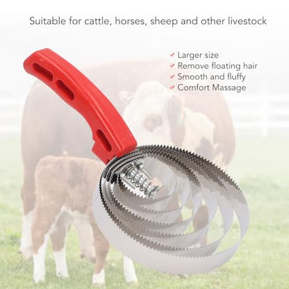 Curry Combs, Curry Comb Horse Brush, Double Sided Livestock Shedding Comb, 3pcs Sided Stainless Horse Curry Comb 4 Rings 5 Rings 6 Rings with Soft Touch Grip for Sheep, Cattle