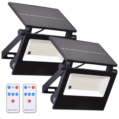 Solar Lights Outdoor Motion Sensor Lights,107 LEDs Security Flood Lights Outdoor Waterproof IP66,Dusk to Dawn Solar Powered Wall Lights for Outside,Patio,Barn, Yard, Garage,Cool White,2-Pack - size: 2 Pack