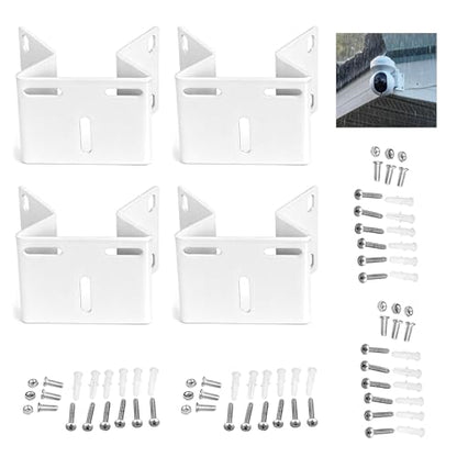 Security Camera Mount Kit, Corner Mount Bracket for Security Cameras, CCTV Surveillance Camera Holder Adapter Compatible with Eufy, Reolink, Tapo and AOSU PTZ Cameras, White (4 Pack) - size: 4 Pack