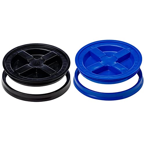 Gamma2 Gamma Seal Lid - Pet Food Storage Container Lids - Black and Blue
