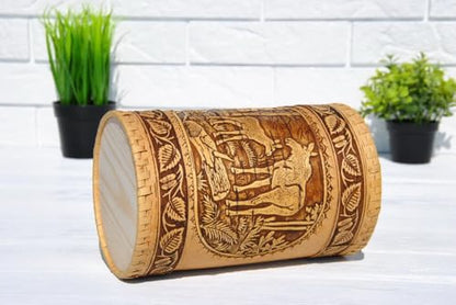 STP GOODS Birch Bark Container, Storage container, Kitchen Container Money to the House Birch Bark (Elk) - color: Elk