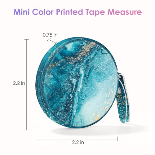 Sewing Tape Measure，Colour Printed Small Retractable Soft Measuring Tape for Tailor Cloth Fabric Body Measurements. - color: Blue Ocean
