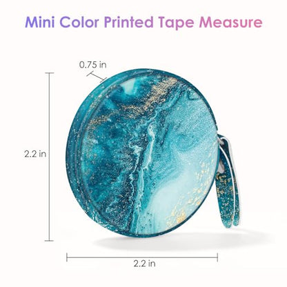 Sewing Tape Measure，Colour Printed Small Retractable Soft Measuring Tape for Tailor Cloth Fabric Body Measurements. - color: Blue Ocean