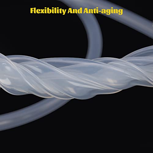 Eastrans 3/8" ID Silicone Tubing, Food Grade 3/8" ID x 1/2" OD Flexible Pure Silicone Hoses High Temp for Home Brewing,25 Feet Length - size: 3/8" ID x 1/2" OD, style: 25 feet