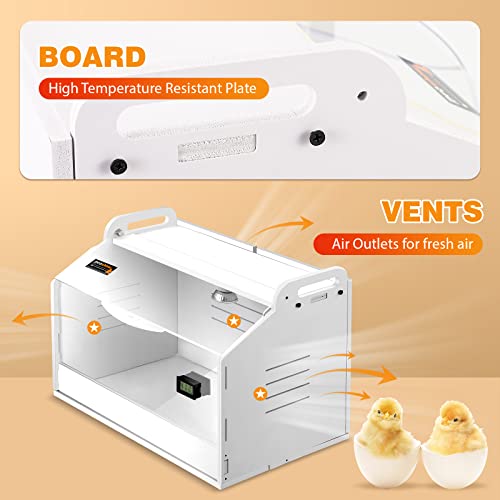 Chicken Brooder Box for Chicks, Quail Brooder with Heating Lamp, 2 Mode Thermometers Warms Up to 10 Chicks for Duckling Parrot Lizard