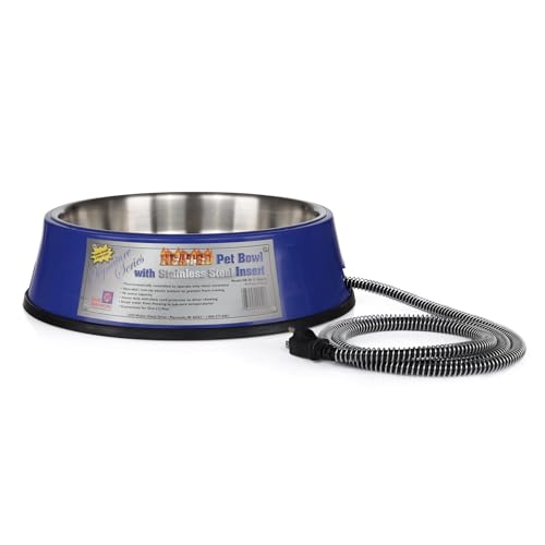 Farm Innovators Heated Pet Water Bowl, 40W Heated Water Dish - 3 Quart Stainless Steel Watering Station with Anti-Chew Cord Protector for Dogs & Cats - size: 3 Qt