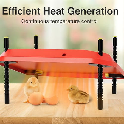 Adjustable 16x16 Brooder Heating Plate for Baby Chicks | Constant Efficient Warmth, Safe Energy-Saving, Easy to Assemble and Clean, Perfect for Chicken Brooding