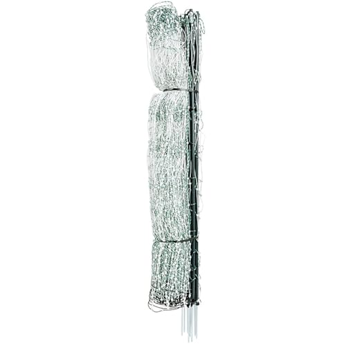 Premier 1 PoultryNet® 48"H x 100'L Portable Electric Double Spike Fence | Rigid PrimaPosts™ for Extra Strength | Green/White Fence for Chickens, Ducks, Geese - color: Double Spike, Green/White