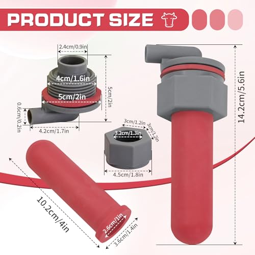 3PCS Calf Feeder Pacifier Teats Soft Rubber Feeding Teats, Calf Feeder Pacifier with Fixed Base for Cattle Horse Donkey Nursing Bottle Nipples Farm Animal Feeding Supplies﻿ - color: GREY