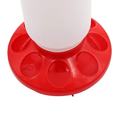 Automatic Poultry Feeder Small, Waste Free Chicken Feeder Jar, Baby Chick Feeder for Birds Pigeon Quail 1 Quart (Red and White)