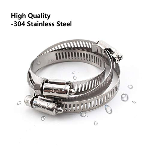 ZIPCCI Hose Clamp, 25 Pack Stainless Steel Worm Gear fuel line hose clamps, 16-25mm (5/8-1 inch) - size: 16-25mm