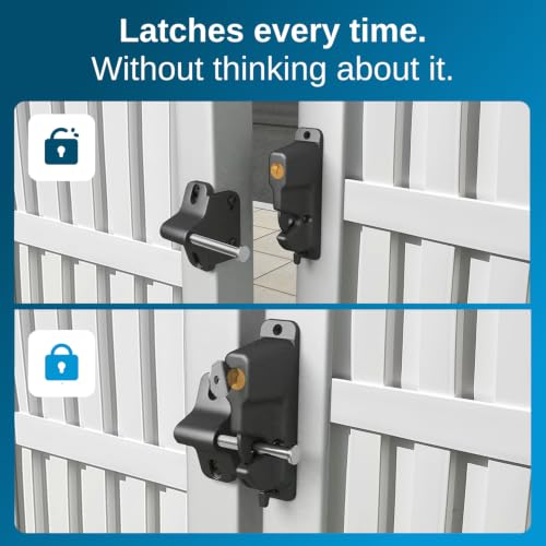 Weatherables Keystone 2-Sided Key-Lockable Gate Latch – Nylon Polymer Heavy Duty Gate Latch with Self-Latching Gate Lock – Made for Easy Installation on Metal, Wood & Vinyl Fences, Keyed Alike - style: 2-Sided Polymer