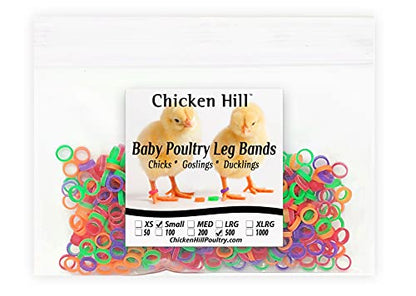 Baby Poultry Leg Bands Size 3 Small 3/16" - Bantam Chick - Call Duckling (500 Per Pack)