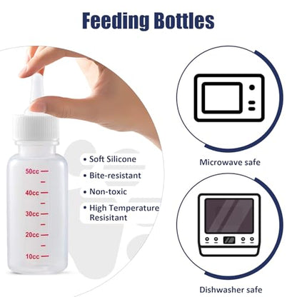 Kitten Bottle Feeding Kit, Pet Bottle, Silicone Nipples, 10 FR Feeding Tube, Pet Pill Shooter, Aspirator Bulb, Small Animal Feeding Supplies, for Tiny Animal, Kitten, Puppy, Rabbit, Squirrels