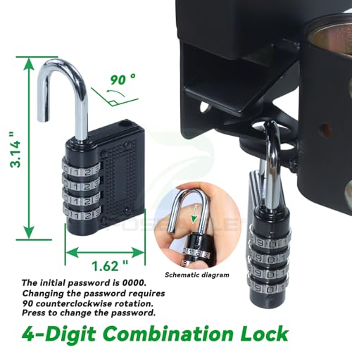 2 Pack 5 inch Black S16100700 Two Way Lockable Gate Latch with 4-Digit Combination Lock and Screwdriver for Metal Gates with 1-1/4" to 1-1/2" Diameter Tubes - color: A02 2xLockable Gate Latch for 1-1/4 to 1-1/2 Tubes