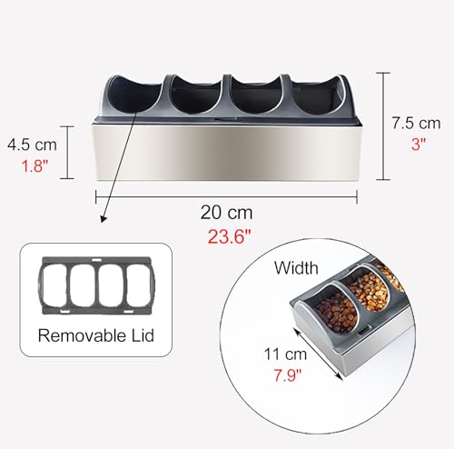 Quail Feeder Trough with Separated Fence, 8 16 24 in Long Small Metal Water Trough, Anti-Waste Feed Container for Baby Chicks, Ducklings(L20cm/7.9"(4 Slots)) - size: L20cm/7.9"(4 Slots)
