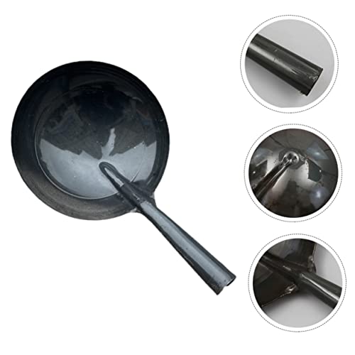 Iron Water Ladle Long Handle Heavy-Duty Wear-Resistant Scoop for Outdoor and Home Use Black Iron Water Spoon for Fishing and Livestock Feeding