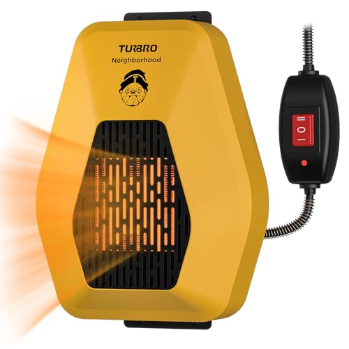 TURBRO Neighborhood DH800A Dog House Heater 800W, Wall Mount, 10ft Anti Bite Cord, Waterproof Control, Overheat Protection, Electric Warmer for Hound Kennel Cat Cage Chicken Coop, UL Test Passed - size: 800W