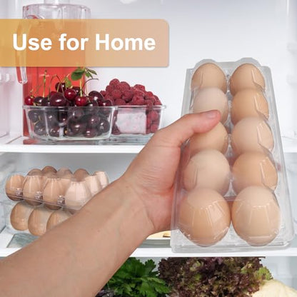 80 Pack Bulk Egg Cartons, Clear Plastic Chicken Egg Holders, Egg Tray Carton Holder for Home & Kitchen, Farm & Market Use, An Eco-Friendly Egg Storage Solution, 10 Grids(Medium Size) - size: 80 Pack Egg Cartons 10 Grids