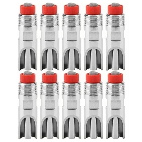 10 Pcs Stainless Steel Nipple Waterer for Cattle Horses Pigs Sows Dogs, Automatic Watering Drinker, with Brass Tips, Leak Prevention, Suitable for Large Animals, Easy to Use