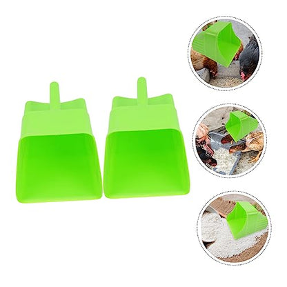 2Pcs Large Capacity Plastic Feeding Shovels for Poultry and Livestock Farm Use Ergonomic Handle Utility Scoop for Efficient Feed Distribution and Garden Tasks