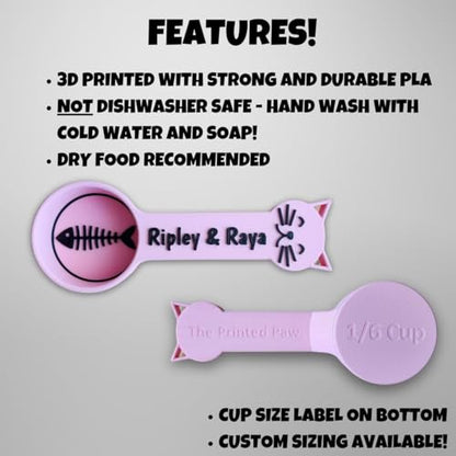 Personalized Cat Food Scoop, Cat Food Measuring Cup with Name, Kibble Scoop (24 oz - 3 cups) - size: 24 oz - 3 cups