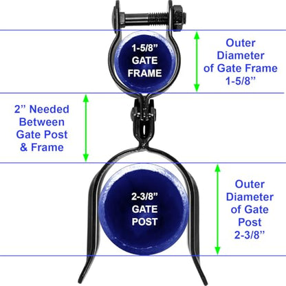 Black 1-5/8" x 2-3/8" Heavy Duty Fork Latch - Pressed Steel - Powder Coated - size: 1-5/8" x 2-3/8"