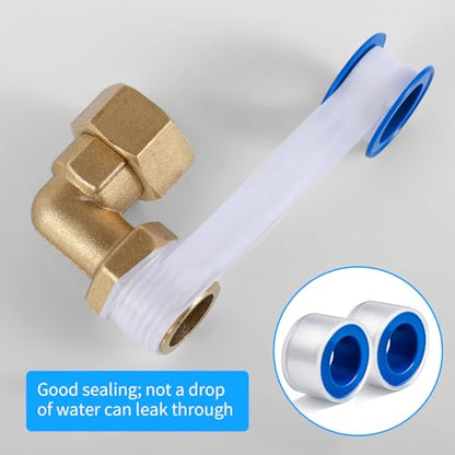2-Pack Clawfoot Tub Faucet Elbow Adapter Installation Kit, 1/2" IPS Female to 1/2" IPS Male Connector, Brass 90-Degree Water Line Fittings for Bathtub or Shower, 1 Pair - size: 2 Gold