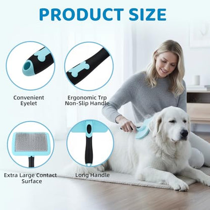 KEUYE Great Pyrenees Brush for De-Shedding and Fluffing Grooming | Dog Brush for Great Pyrenees with Extra Long Pins to Effectively Remove Tangles, Knots and Mats
