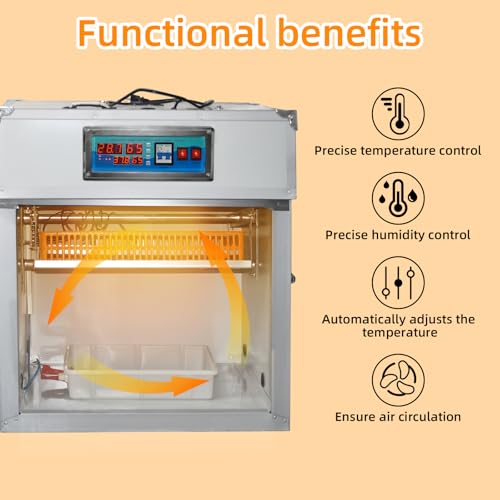 88 Egg Digital Cabinet Incubator，Poultry Hatching Breeding Cabinet Incubator for Auto Egg Turning, Temp/Humidity Control, Thermostatic for Chicken/Duck/Goose/Quail Bird. - size: 88 eggs 145L