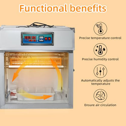 88 Egg Digital Cabinet Incubator，Poultry Hatching Breeding Cabinet Incubator for Auto Egg Turning, Temp/Humidity Control, Thermostatic for Chicken/Duck/Goose/Quail Bird. - size: 88 eggs 145L