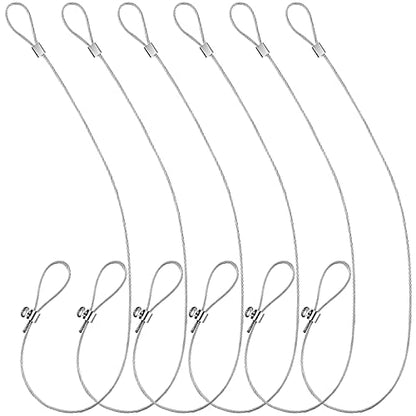 Moxweyeni 6 Pieces Gate Latch Cable Pull Latch String Fence Gate Lock Opener for Metal Vinyl Wooden Fences Adjustable, 19 Inch (Silver,1.5mm) - color: Silver, size: 1.5mm