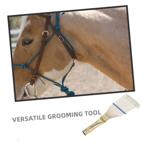 2pcs Livestock Wool Brush and Cattle Curry Comb for Sheep and Horse Grooming, 23cm Small Yellow Wool Shedding Rake for Farm Animal Dematting and Itch Relief