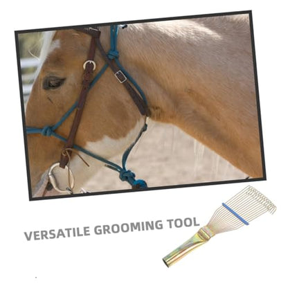 2pcs Livestock Wool Brush and Cattle Curry Comb for Sheep and Horse Grooming, 23cm Small Yellow Wool Shedding Rake for Farm Animal Dematting and Itch Relief