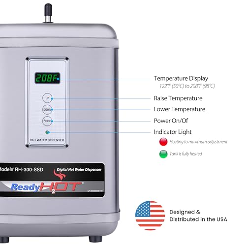 Ready Hot 40-RH-300-SSD Instant Hot Water Dispenser System, 2.5 Quarts, Digital Display Tank Only Stainless Steel - style: Digital