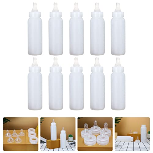 Zerodeko 8.5Oz Portable Piglet Feeding Bottles with Silicone Nipple Covers for Farm Animal Nursing Lamb Calf Milk Feeder Livestock Supplies Set of 10