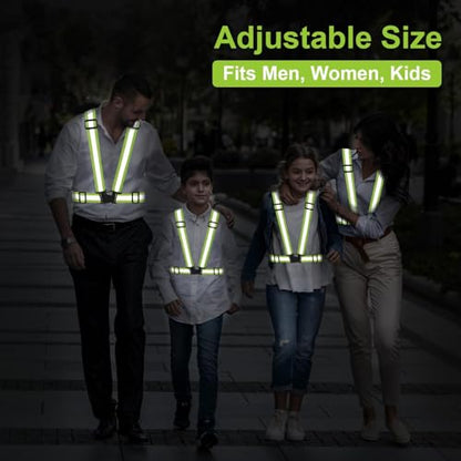 Reflective Vest Running Gear, 2Pack High Visible Safety VES for Cycling Jogging Running Walking, Adjustable for Men Women - color: Green+Pink