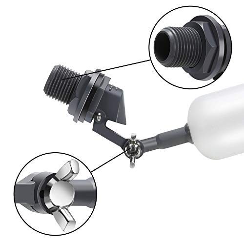 meekoo Float Ball Valve, 1/2 Inch Male Straight Thread Automatic Fill Feed Humidifier Tank Water with Adjustable Arm for Pond Livestock Water Trough Aquarium Aquaculture Hydroponics Reservoir(2 Pack)